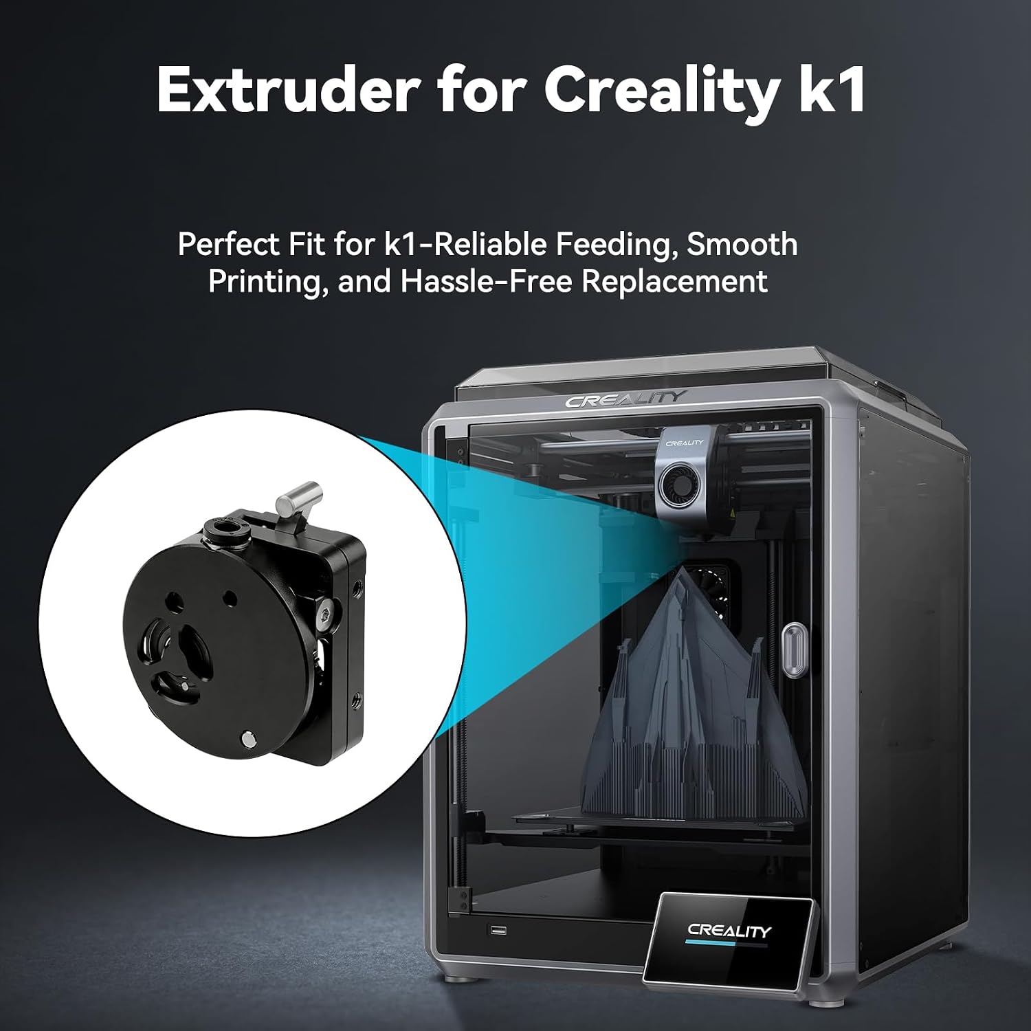 Direct Drive Dual Gear Extruder High Speed - K1 SE V3 Plus 3Dプリンター用、改良版K1金属押出キット。ダイレクトドライブ方式、デュアルギア、スムーズなフィーディング、高速印刷を実現する押出機。
