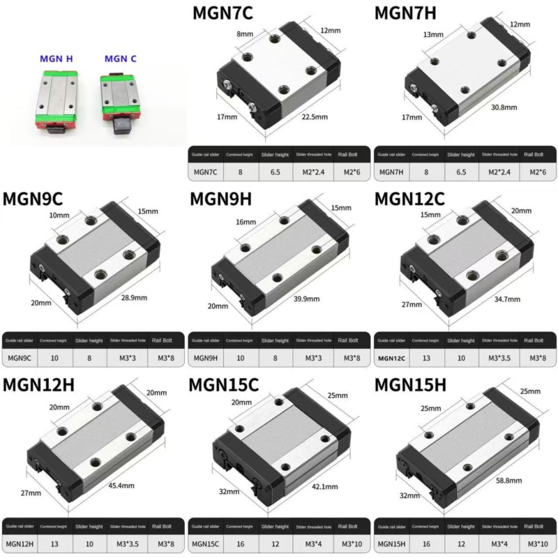 Linear Rail Mgn12H Set - 1 個 MGN7C MGN7H MGN9C MGN9H