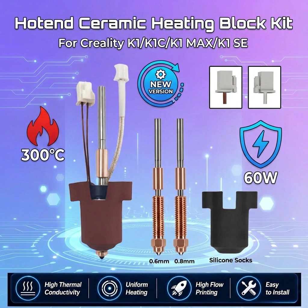 Creality K1 K1C K1 MAX ホットエンドセ - High Flow Ceramic Hotend のレビューと価格